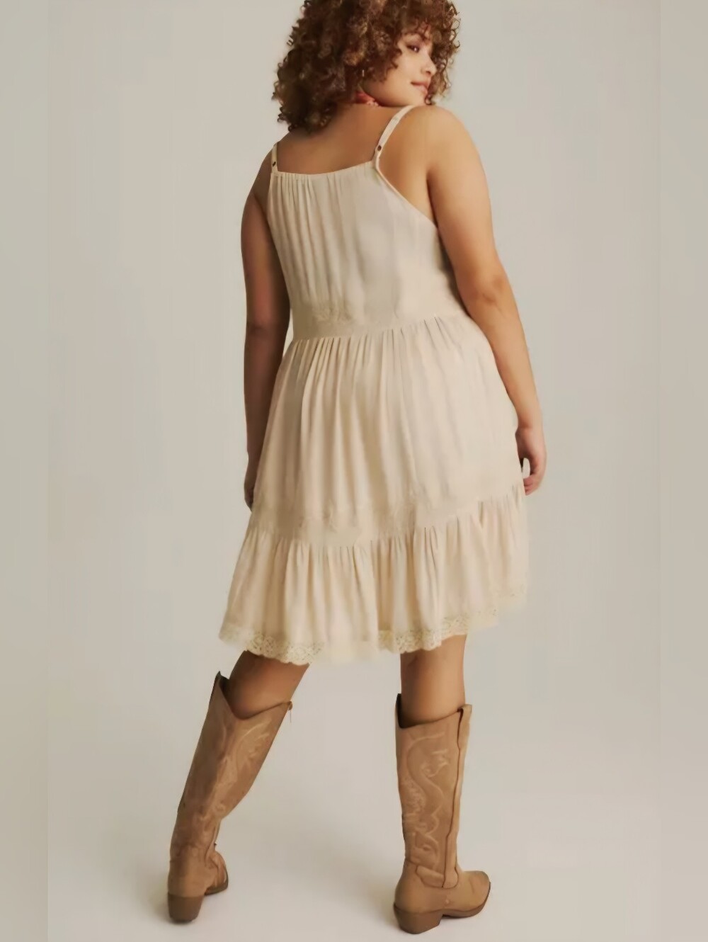 torrid Festi Mushroom Lace-Trim Tiered Midi Dress - Picture 8 of 11